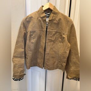 Hugo Buscati Collection Cropped Leather Jacket – Size L